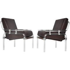 Lucite Pair of "1000 Pipe Line Series Chairs" by Jeff Messerschmidt 3