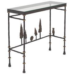 Giacometti Style Forged Iron Console Table