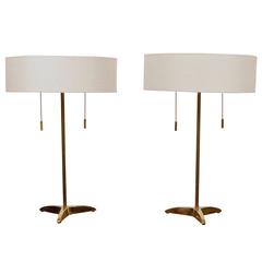 Vintage Pair of Brass Stiffel Table Lamps
