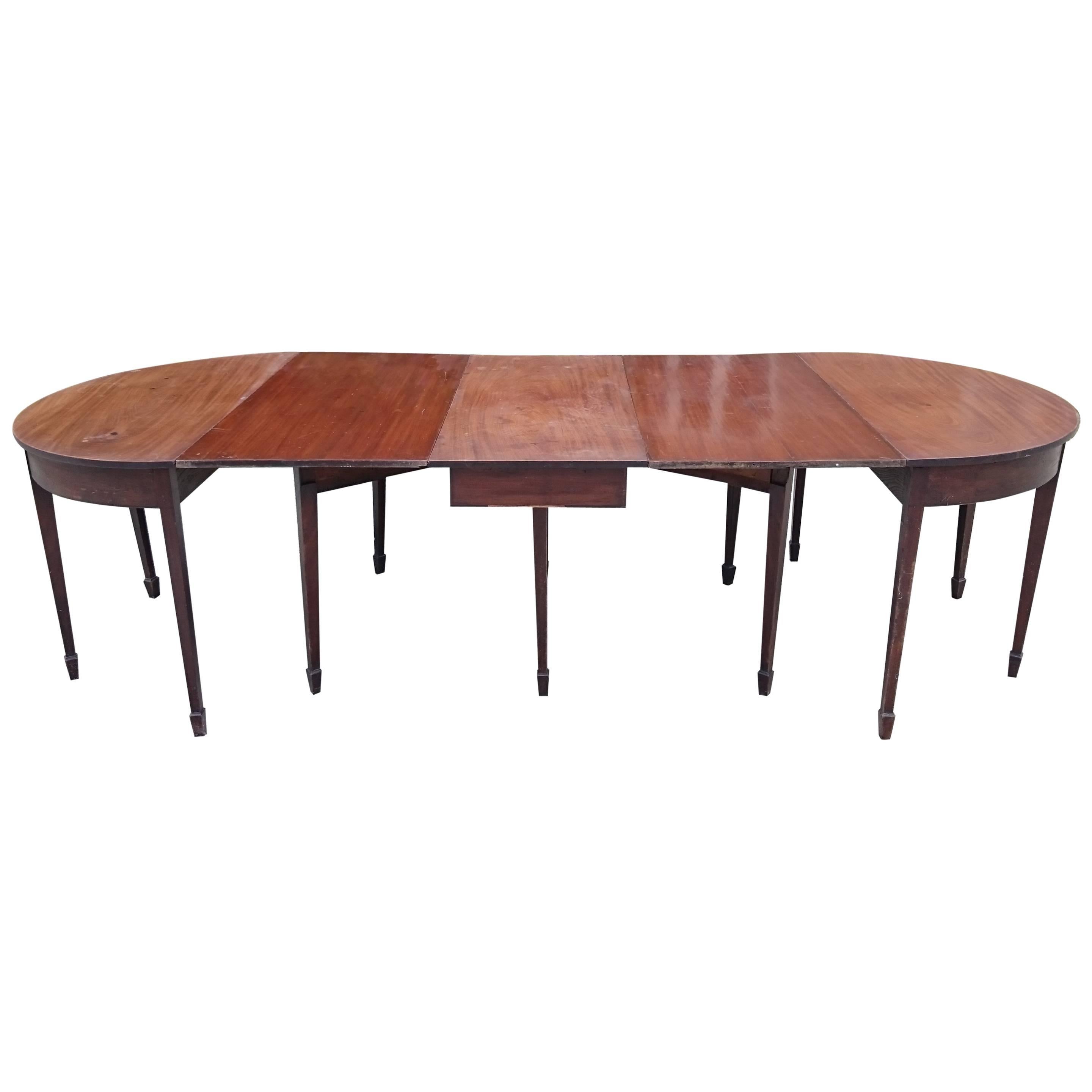 Antique "D" End Dining Table in Cuban Mahogany