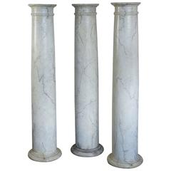 1920 Faux Marble Painted Wooden Columns