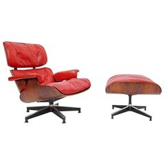 Rare "Pepsi Red" Eames Lounge Chair by Herman Miller for Pepsi Co