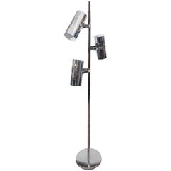 1970s Koch and Lowy Chrome Floor Lamp with Three Cylinder Pivoting Shades 1