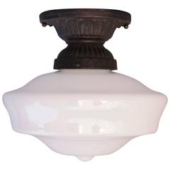Antique 1920s Flush Mount Ceiling Light Fixture