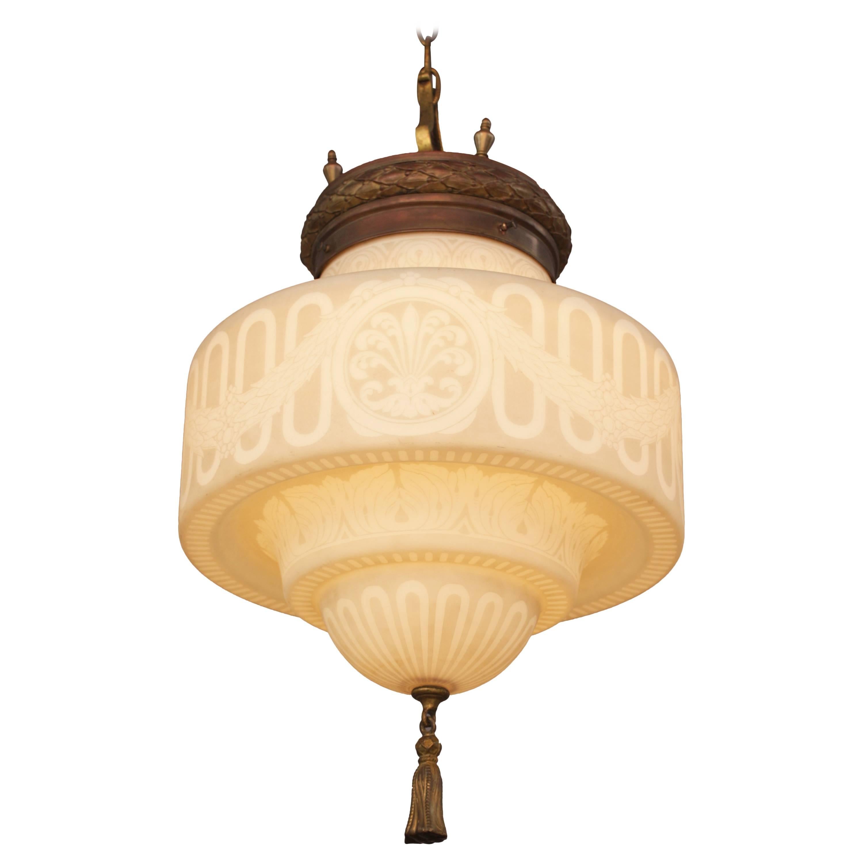 Antique Greek Revival Pendant Light
