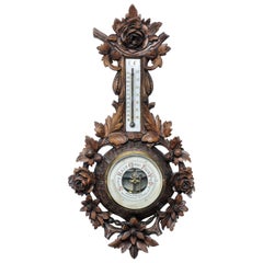 Black Forest Old Barometer and Thermometer like a Wall Sculpture