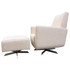 Mid Century Modern Lounge Chair & Matching Ottoman