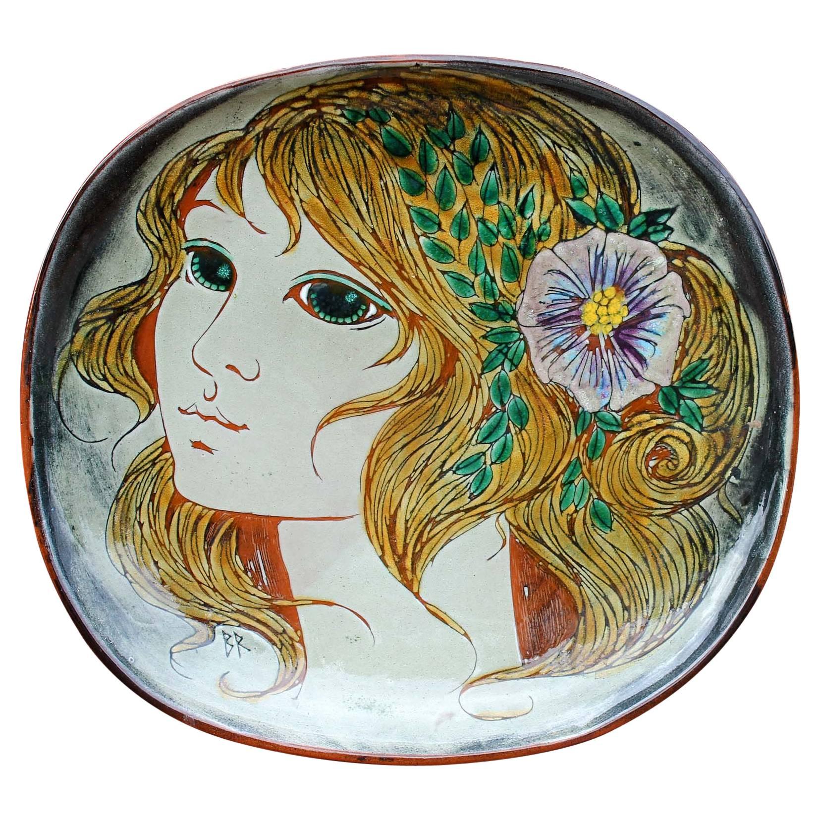 Pretty Woman Large Chelsea Art Pottery Charger 