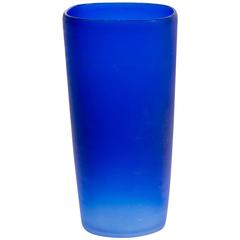 Cenedese Cobalt Blue Italian Glass Vase 7