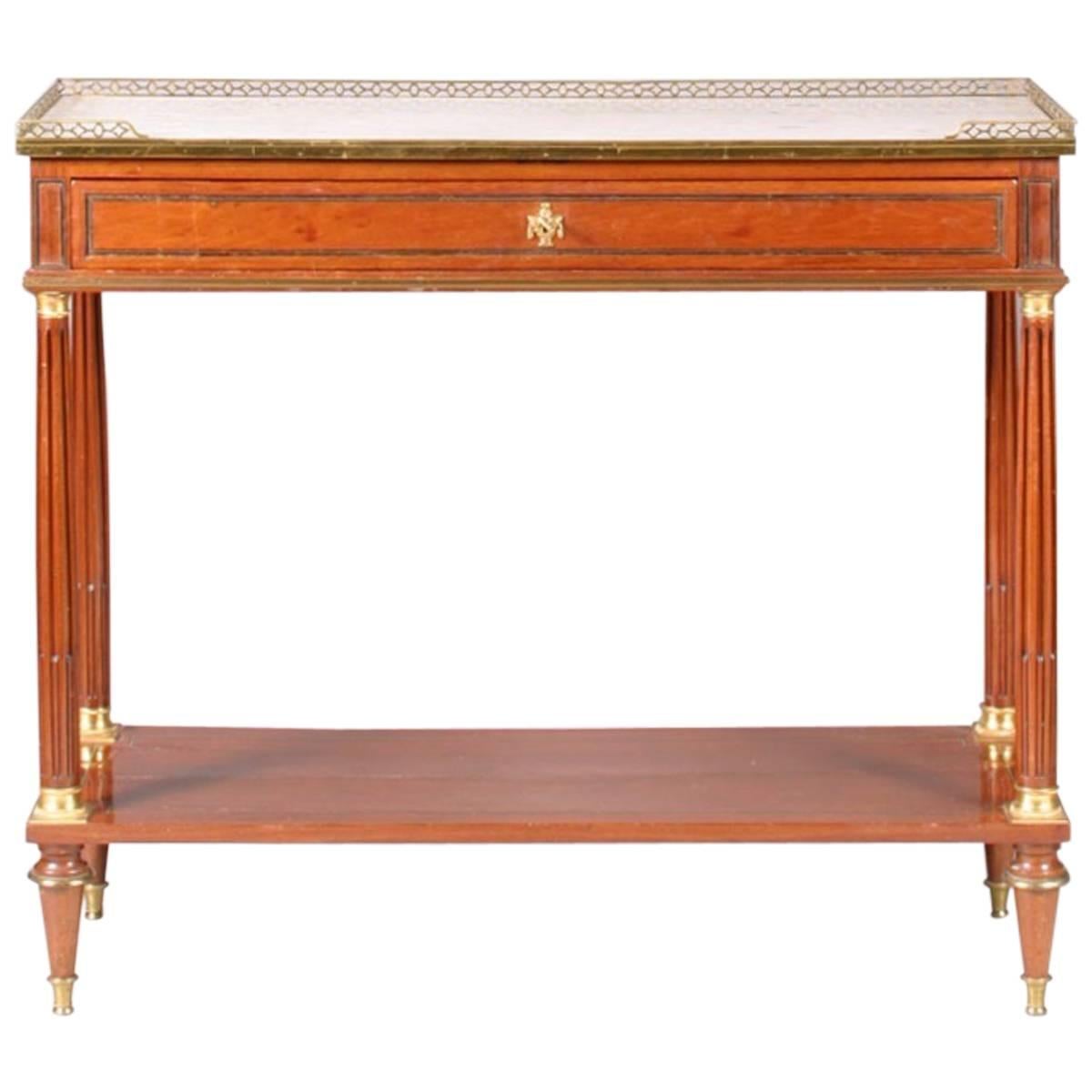 Louis XVI Ormolu-Mounted and Brass Inlaid Console Desserte, Late 18th Century For Sale