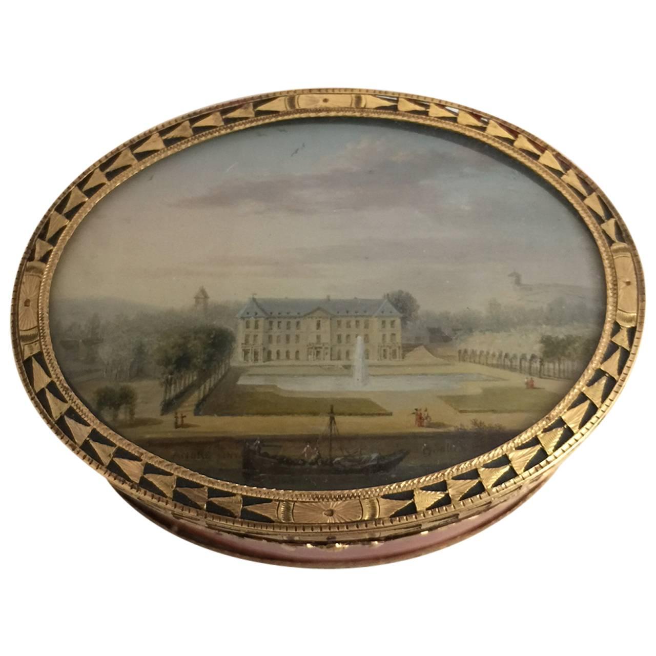 Louis XV Gold-Mounted Lacquer Snuff Box For Sale