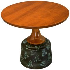 Occasional Table by John Van Koert for Drexel in Walnut and Ceramic, 1956