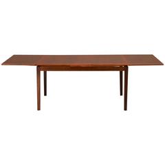 Danish Modern Rosewood Dining Table by Willy Sigh with Extensions 