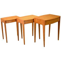 Midcentury Nesting Tables by Heywood-Wakefield in Solid Birch