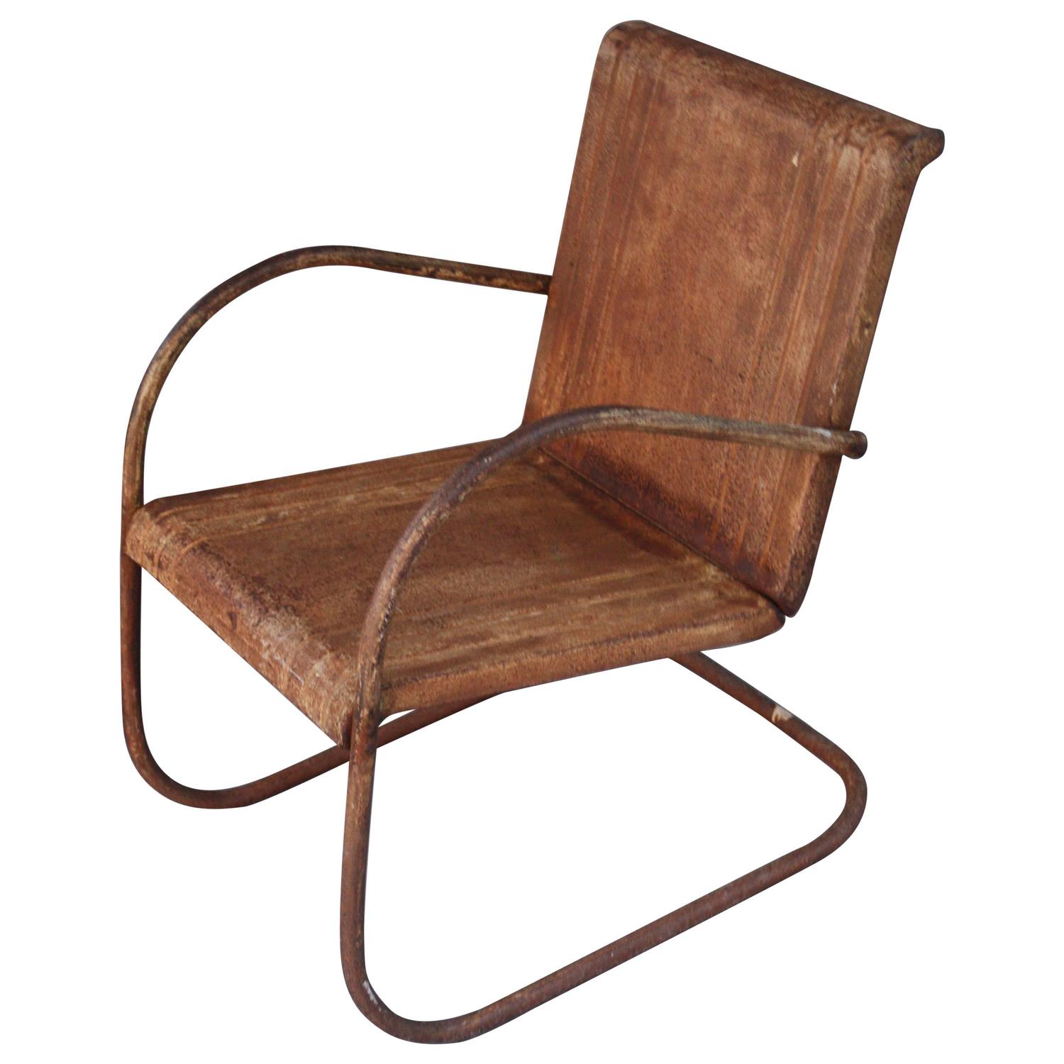 Antique Industrial Style Classic Metal Patio Chair at 1stdibs
