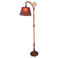 1920s Floor Lamp with New Mica Shade