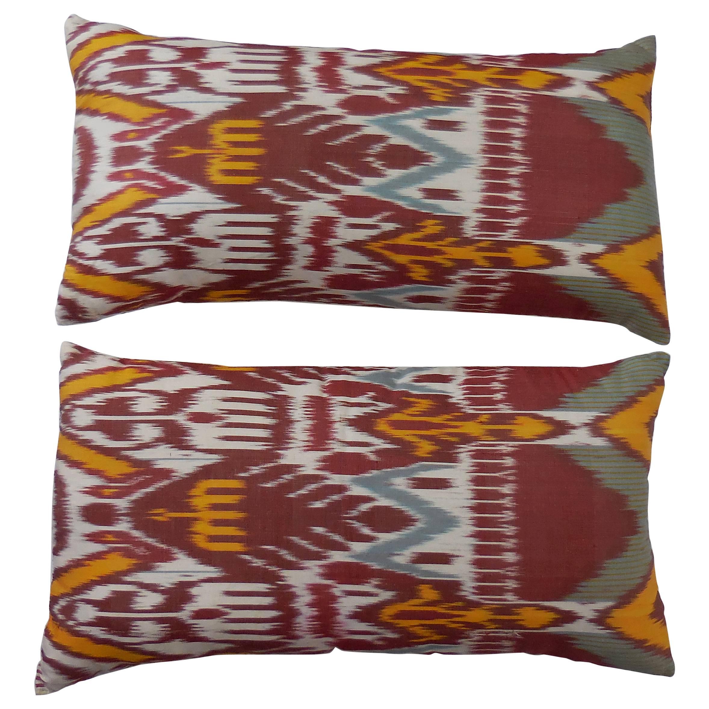 Pair of Colorful Ikat Pillows