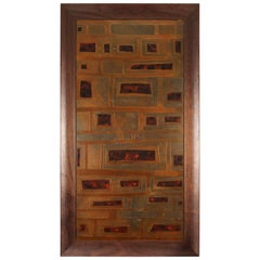 Mid-Century French Brass and Enamel Panel