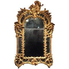 French Fine Giltwood Chimeras Mirror, Louis XV Period, circa 1730
