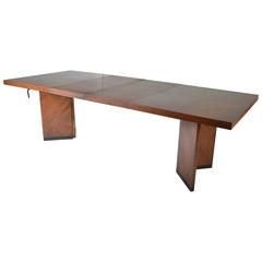 Midcentury Brutalist Walnut Dining Table by Lane