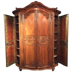 Armoire monumentale en chêne de chasse, période Régence de Paris, vers 1720-1730