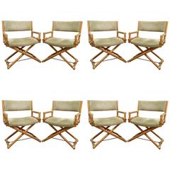 Set of Eight Armchairs by McGuire 