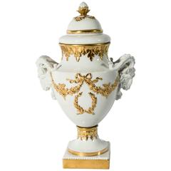 Antique English Porcelain and Gold Vase