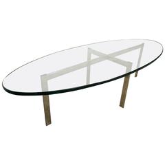 Midcentury Chrome and Glass Coffee Table