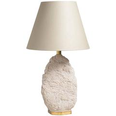 Modernist Inspired White Textured Ceramic Table Lamp, 1960s