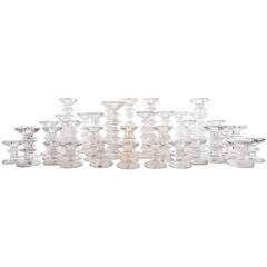 Collection of 36 "ice crystal" candleholders by Sarpaneva for iittala of Finland