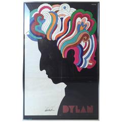 Terrific Milton Glaser Offset Lithograph of Music Icon Bob Dylan