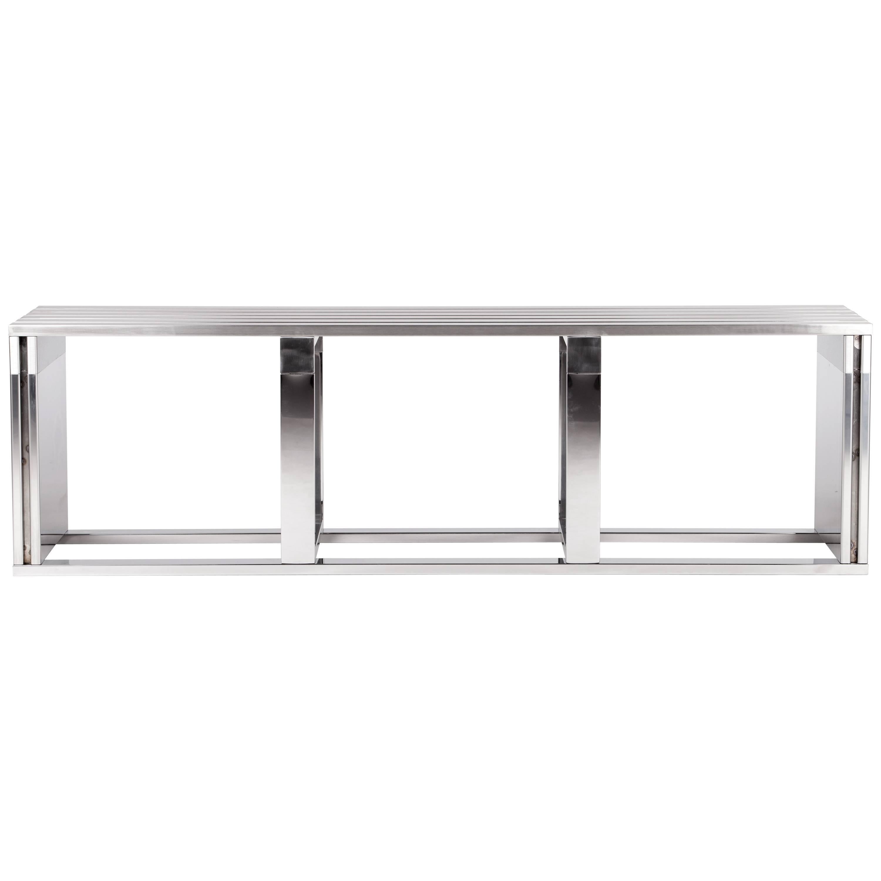 Bicroma Bench in Stainless Steel by Parisotto and Formenton For Sale