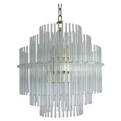 Sciolari Lucite and Glass Rod Chandelier for Lightolier 2