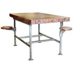 Vintage Industrial Swing Seat Work Table