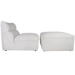 Guido Falescyhini for Pace Lounge Chair and Ottoman, circa 1980s 5