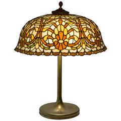 Antique Leaded Glass Table Lamp by Lamb Bros., circa 1915