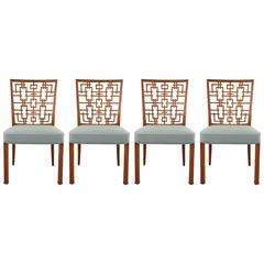 Set of Four Rosewood Chinoiserie Chairs