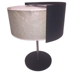 Vintage Manner of Charlotte Perriand Black Enamel and Perspex and Parchment Shade Lamp