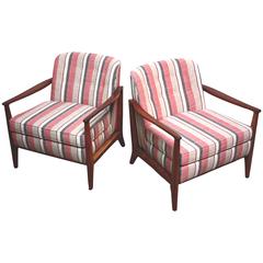 Pair of Baughman Style Tufted Lounge Chairs