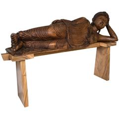 Hand Carved Buddha with Table