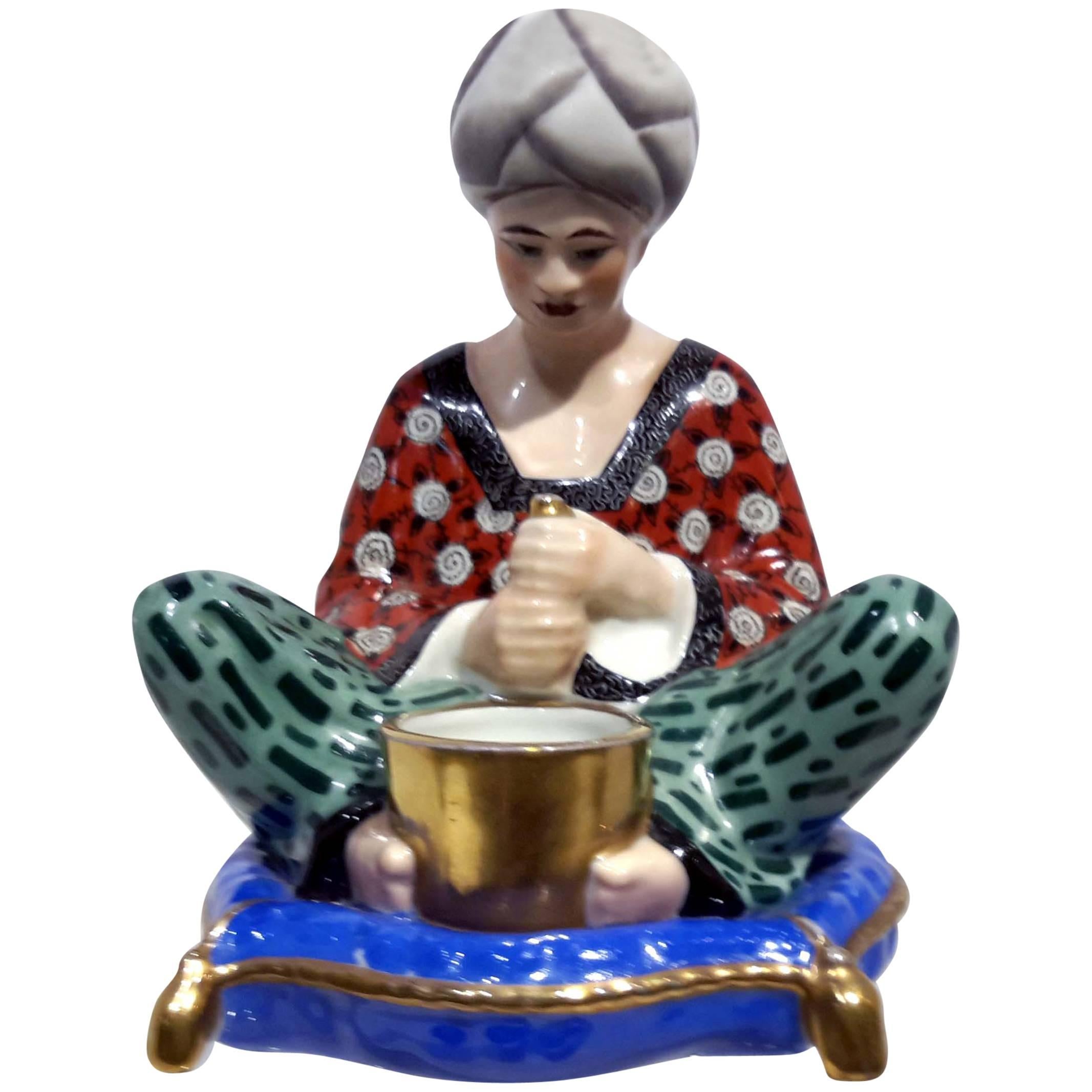 Rare Limoges France Orientalist Art Deco Perfume Lamp, 1920s