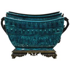 Attributed to Theodore Deck, Bronze Mounted Chinoiserie Porcelain Vase