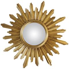 French Gilt Sunburst Convex Mirror 5