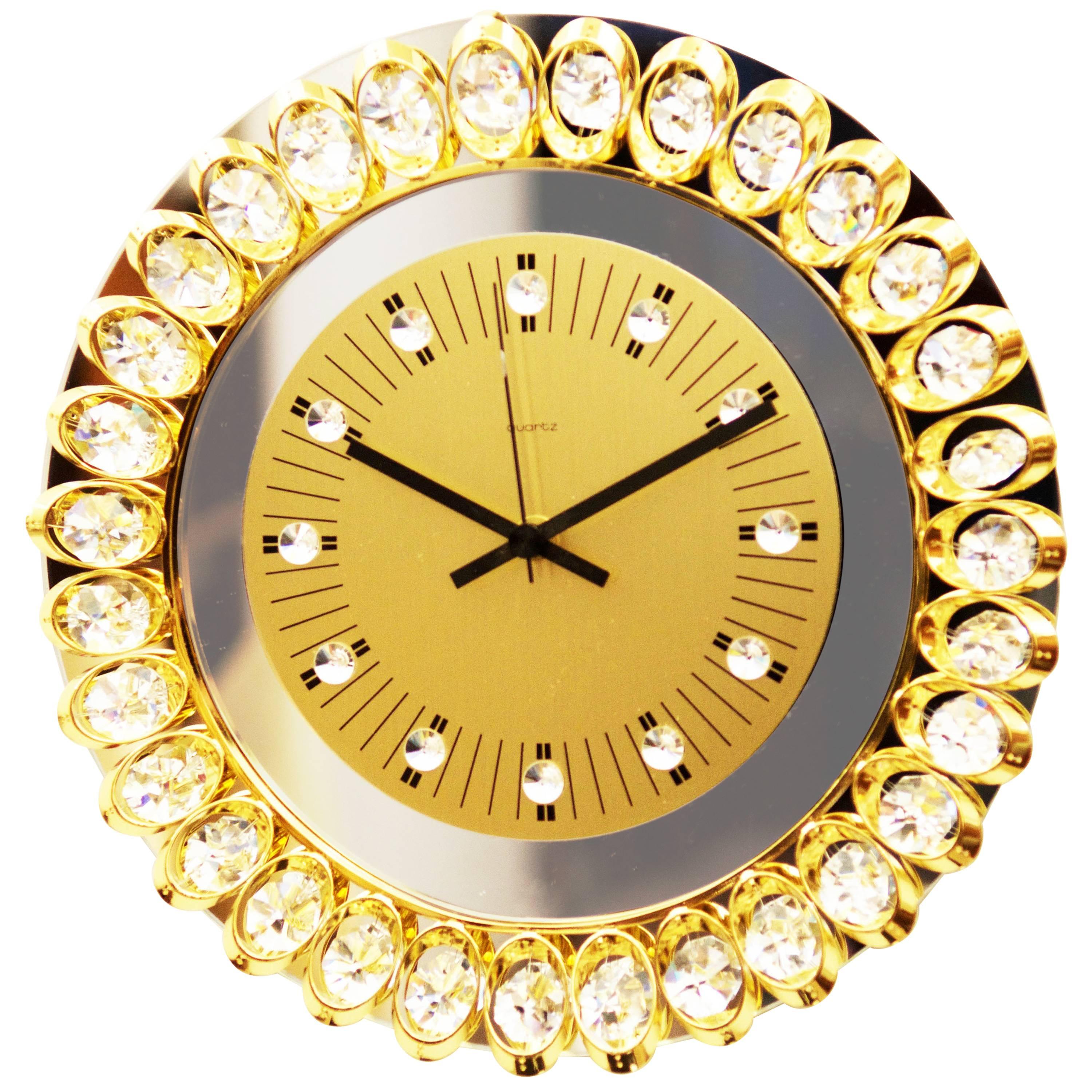 Kristall-Spiegel-Wanduhr