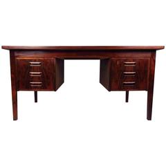 Midcentury Rosewood Desk with Finished Back