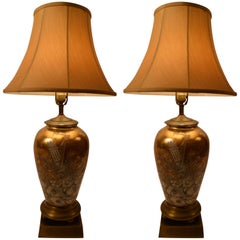 Pair of Eglomise Table Lamps