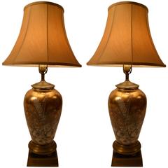 Pair of Eglomise Table Lamps 10