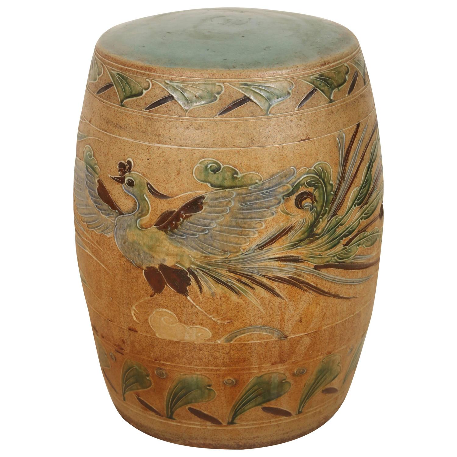Japenese Ceramic Garden Stool at 1stdibs