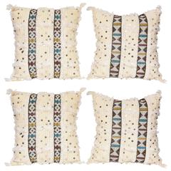 Two Pairs of White Morrocan Pillows 6