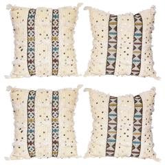 Two Pairs of White Morrocan Pillows